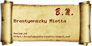 Brestyenszky Mietta névjegykártya